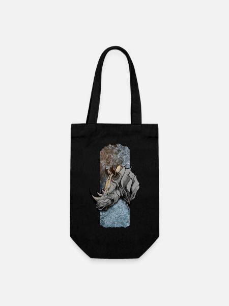 Titan majestueux : la noble posture de Rhino - Sac à bouteille - noir