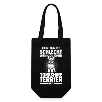 Hund Yorkshire Terrier - Geschenkbeutel für Flaschen - Schwarz - Vorne