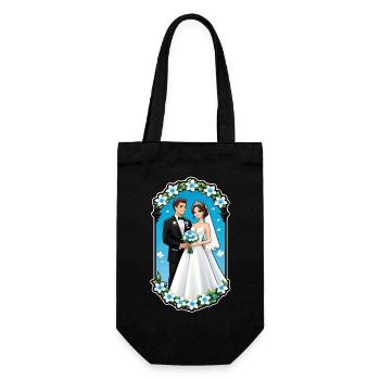 just married - pour mariage - Sac à bouteille - noir - Devant