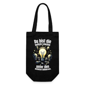 hellste Leuchte unter den defekten Glühbirnen - Geschenkbeutel für Flaschen - Schwarz - Vorne