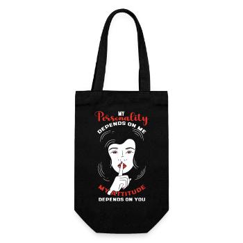 My personality depends on my attitude - Gift Bag for Bottles - black - Front