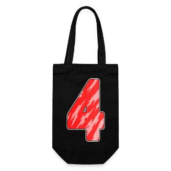 4 - Four Number Number Pattern Red - Gift Bag for Bottles - black - Front