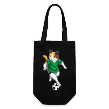 Chat Joueur de football Football - Sac à bouteille - noir - Devant