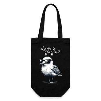 Watt va à Coole Möwe Nordsee Spruch - Sac à bouteille - noir - Devant