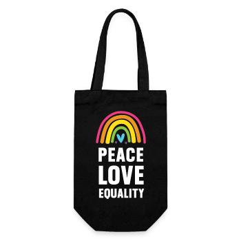 LGBT Pride Month - Peace. Love. Equality - Gift Bag for Bottles - black - Front