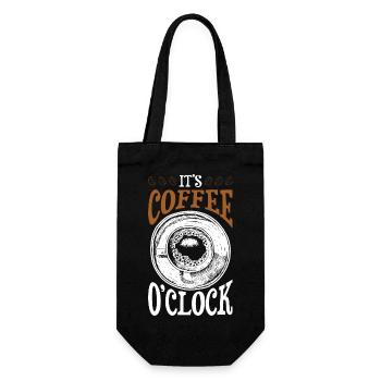 Its Coffee o'clock - Geschenkbeutel für Flaschen - Schwarz - Vorne