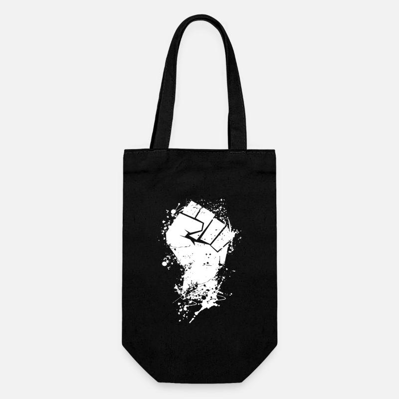 Revolution Faust in weiss - Geschenkbeutel für Flaschen - Schwarz