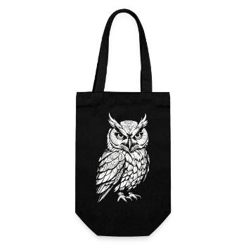 Hibou - Sac à bouteille - noir - Devant