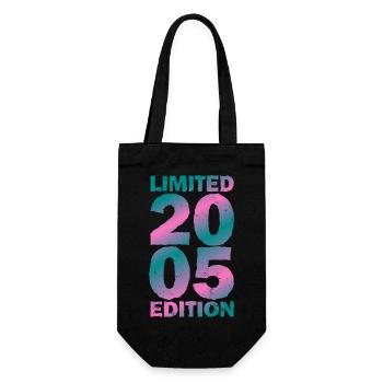 20th birthday, born in 2005, 20 years old - Gift Bag for Bottles - black - Front