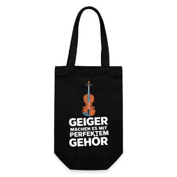 Musiker Geigen Spieler Geiger Violine Violinist - Geschenkbeutel für Flaschen - Schwarz - Vorne
