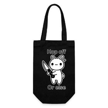 Lapin mignon avec couteau - Hop Off, ou bien design - Sac à bouteille - noir - Devant