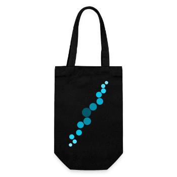 Blaue Blasen - Geschenkbeutel für Flaschen - Schwarz - Vorne