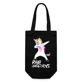 Logo Rave Unicorns White Text - Gift Bag for Bottles - black - Front