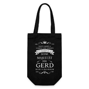 Seine Majestät der Gerd betritt den Raum - Geschenkbeutel für Flaschen - Schwarz - Vorne