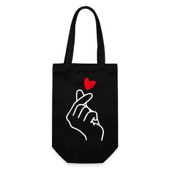 Heart Hand Sign Symbol K-pop K Drama Korea - Gift Bag for Bottles - black - Front