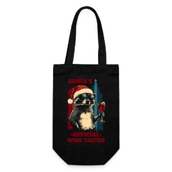 Vin Noël Drôle Dicton Raton laveur - Sac à bouteille - noir - Devant