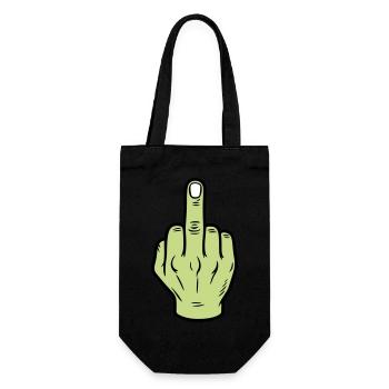 Mittelfinger Hand Symbol - Geschenkbeutel für Flaschen - Schwarz - Vorne