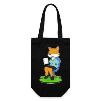 Fuchs Sekretärin Papier Büro - Geschenkbeutel für Flaschen - Schwarz - Vorne