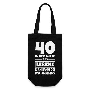 Funny 40th Birthday Gift Birthday Shirt - Gift Bag for Bottles - black - Front