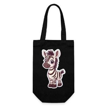 Zebra - Gift Bag for Bottles - black - Front