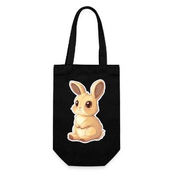 Hase - Geschenkbeutel für Flaschen - Schwarz - Vorne