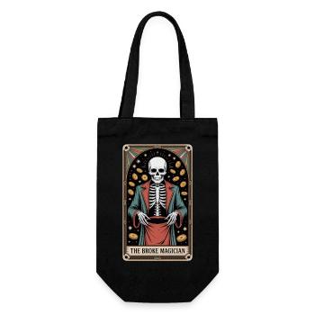 The Broke Magician Skeleton Wizard Tarot - Gift Bag for Bottles - black - Front