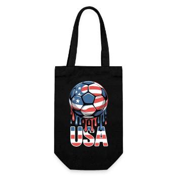 USA Fußball Leidenschaft American Flagge - Geschenkbeutel für Flaschen - Schwarz - Vorne