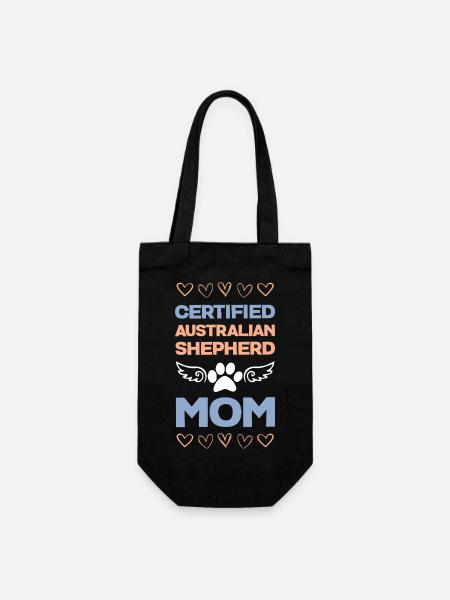 Zertifizierte Australian Shepherd Mama - Geschenkbeutel für Flaschen - Schwarz