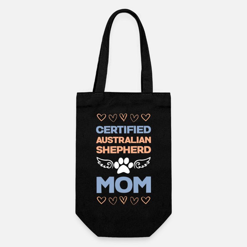 Zertifizierte Australian Shepherd Mama - Geschenkbeutel für Flaschen - Schwarz