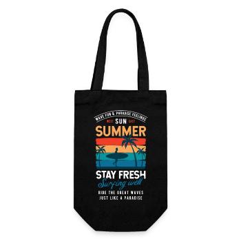 Summer Stay Fresh Surfing Vibes Graphic - Gift Bag for Bottles - black - Front