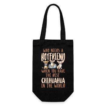 Chihuahua Chihuahueño Who Needs A - Geschenkbeutel für Flaschen - Schwarz - Vorne