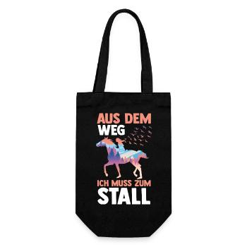 Reiten Pferdeliebhaber Reiterhof Pferde - Geschenkbeutel für Flaschen - Schwarz - Vorne