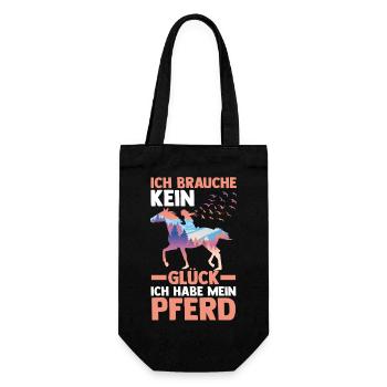 Reiten Pferdeliebhaber Reiterhof Pferde - Geschenkbeutel für Flaschen - Schwarz - Vorne