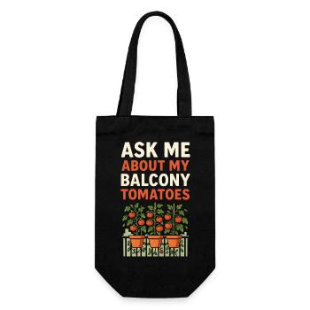 Balkontomaten | Urban Gardening - Geschenkbeutel für Flaschen - Schwarz - Vorne