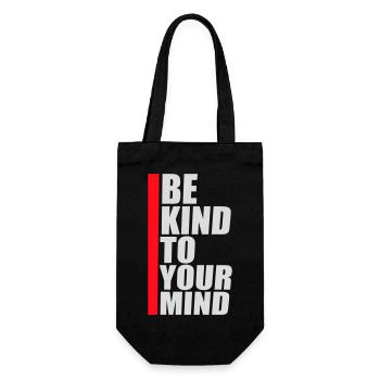 Be Kind To Your Mind Lustig Psychisch Gesund Logo - Geschenkbeutel für Flaschen - Schwarz - Vorne