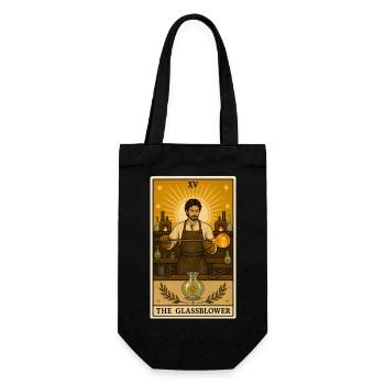 Glasbläser | Glaskunst Handwerk Tarot - Geschenkbeutel für Flaschen - Schwarz - Vorne