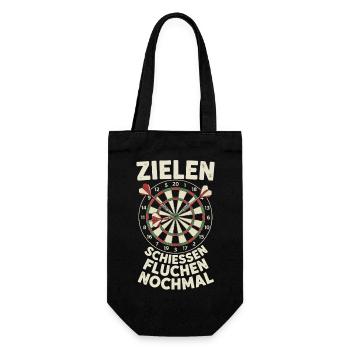 Zielen Schießen Fluchen Noch Mal - Geschenkbeutel für Flaschen - Schwarz - Vorne