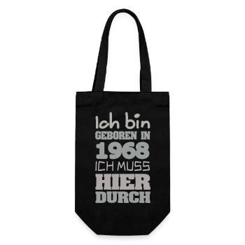 Jahrgang 1968 - Geschenkbeutel für Flaschen - Schwarz - Vorne