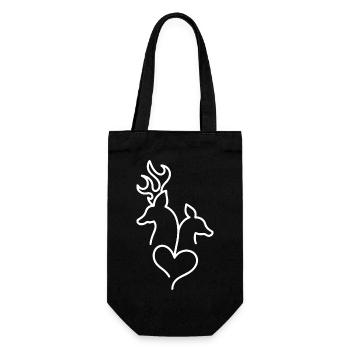 Cerf et chevreuil avec cœur - Sac à bouteille - noir - Devant