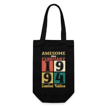 30.Geburtstag Awesome since Februar Jahrgang 1994 - Geschenkbeutel für Flaschen - Schwarz - Vorne