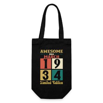 90e anniversaire cadeau mari génial mars 1934 - Sac à bouteille - noir - Devant