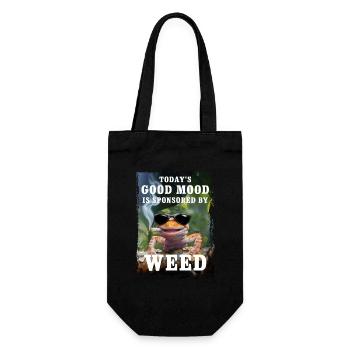 Gecko - Today's good mood is sponsored by weed - Geschenkbeutel für Flaschen - Schwarz - Vorne