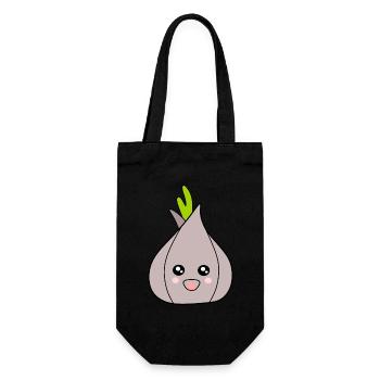 Kawaii Oignon Ail Kawaii Légumes Kawaii Fruits Kawaii - Sac à bouteille - noir - Devant