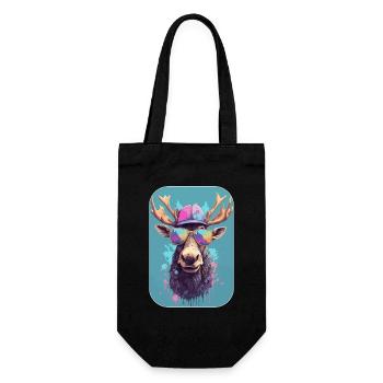 Orignal avec casquette et lunettes de soleil, roi de la forêt - Sac à bouteille - noir - Devant