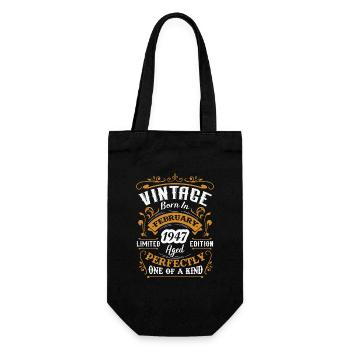 Cadeau d'anniversaire, Vintage né en Février 1947 - Sac à bouteille - noir - Devant