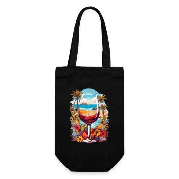 Beach wine glass - Gift Bag for Bottles - black - Front