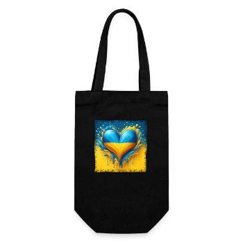 Conception de goutte d’eau de drapeau de coeur d’Ukraine - Sac à bouteille - noir - Devant