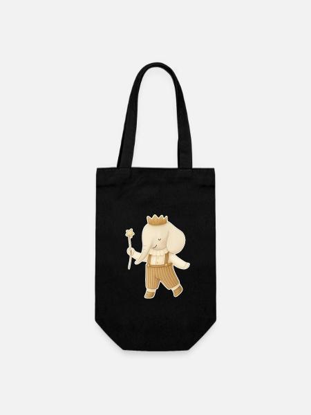 Éléphant royal en salopette - Sac à bouteille - noir