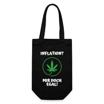 Inflation? Mir doch egal - Geschenkbeutel für Flaschen - Schwarz - Vorne