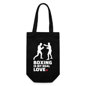 Ich Liebe Boxen Für Alle Boxer Und Boxliebhaber. - Geschenkbeutel für Flaschen - Schwarz - Vorne